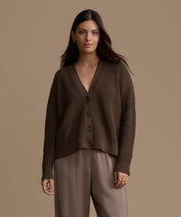 Cropped Cotton Cocoon Cardigan
